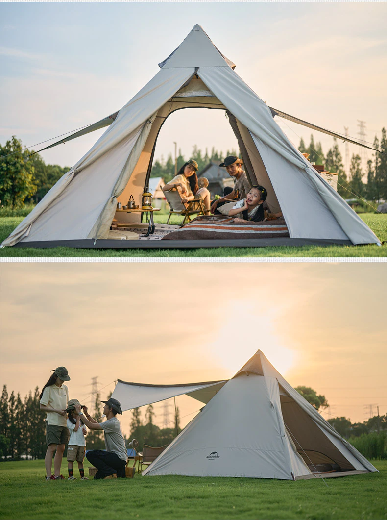 Cheap Goat Tents  2022 New Outdoor Camping Pyramid Four sided Automatic Tent One piece Tent Pole Five sided Breathable Tent Sun Tent   